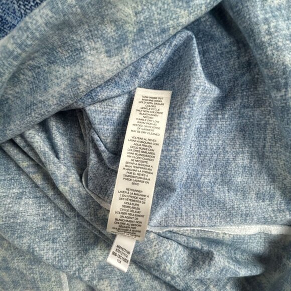 Chico’s Womens Albany Crochet Studded Shoulder Top Size 1 Blue Cheetah Casual - Picture 5 of 8